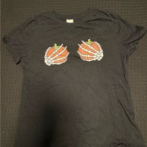 Black Halloween Pumpkin Graphic Tee